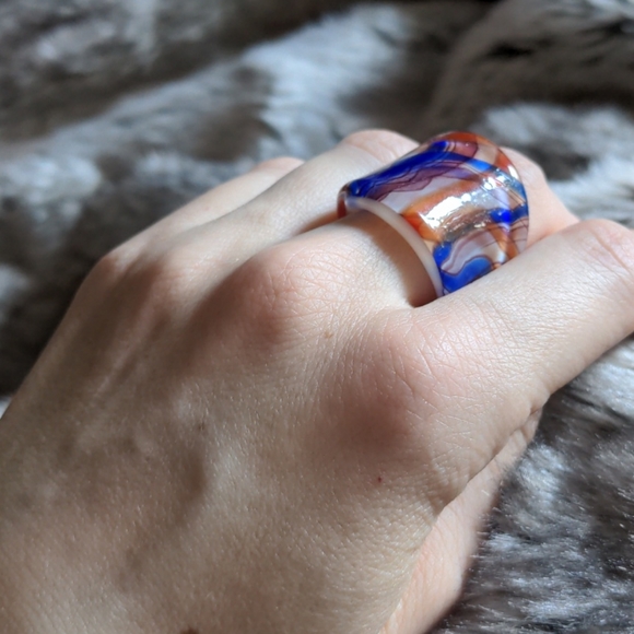 Venetian Glass (but safe) Ring - Murano like - Picture 7 of 7
